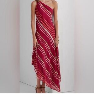 Ralph Lauren One-Shoulder Dress in Red and White